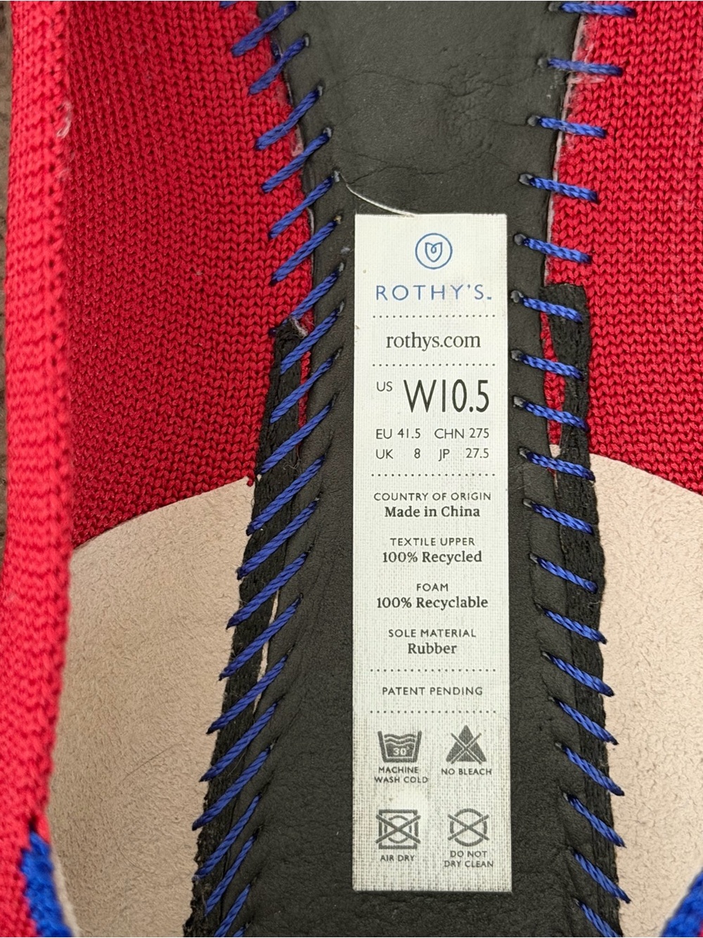 Rothy’s red point flats size 10.5 - Picture 8 of 10